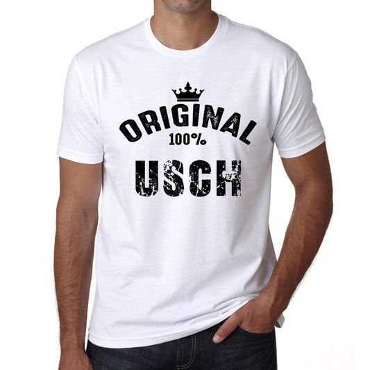 Usch 100% German City White Mens Short Sleeve Round Neck T-Shirt 00001 - Casual