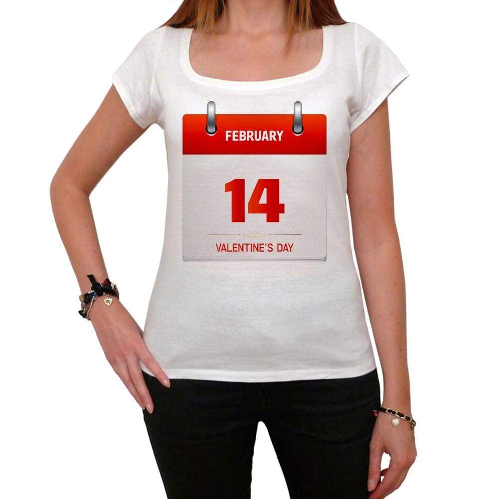 Valentines Day Calendar Tshirt White Womens T-Shirt 00157