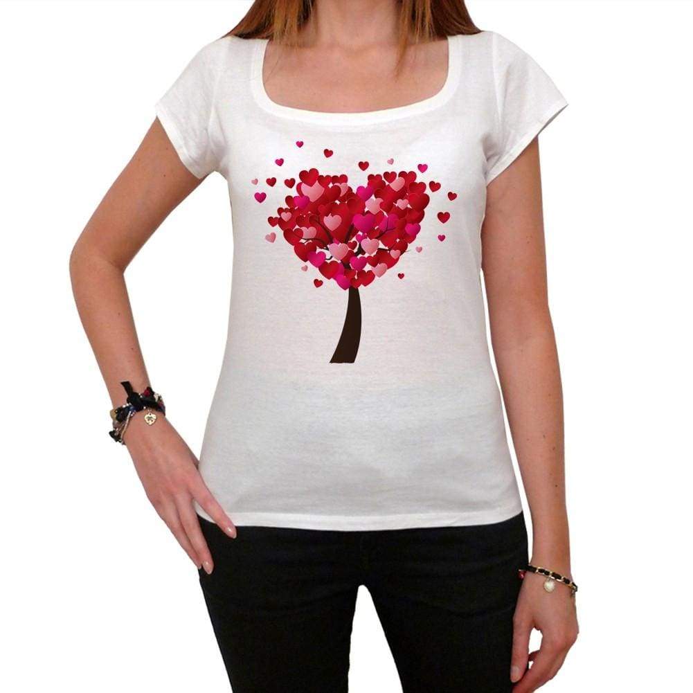 Valentines Day Heart Tree Tshirt White Womens T-Shirt 00157