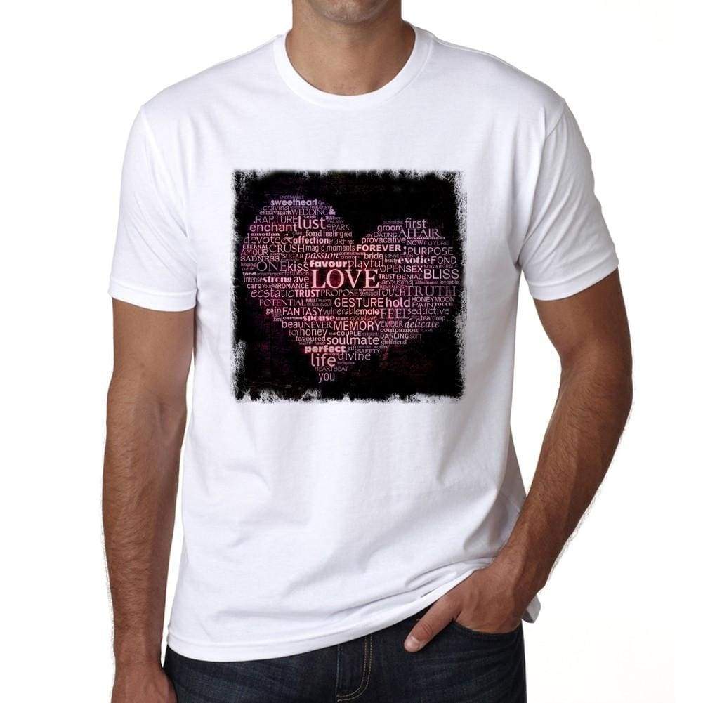 Valentines Words Of Love Mens Tee White 100% Cotton 00156