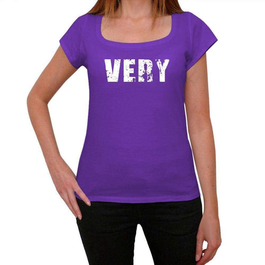 Very Purple Womens Short Sleeve Round Neck T-Shirt 00041 - Purple / Xs - Casual