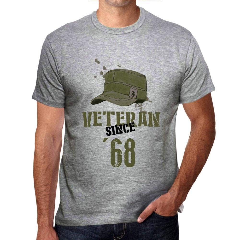 Veteran Since 68 Mens T-Shirt Grey Birthday Gift 00435 - Grey / S - Casual