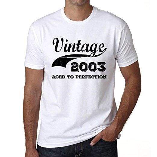 Vintage Aged To Perfection 2003 Mens Retro T Shirt White Birthday Gift 00342 - White / Xs - Casual