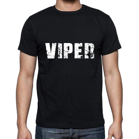 viper Men's Short Sleeve Round Neck T-shirt , 5 letters Black , word 00006 - Ultrabasic