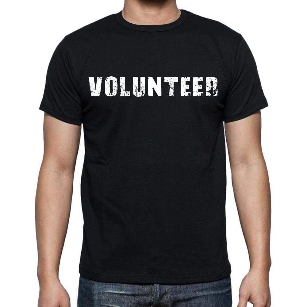 Volunteer White Letters Mens Short Sleeve Round Neck T-Shirt 00007