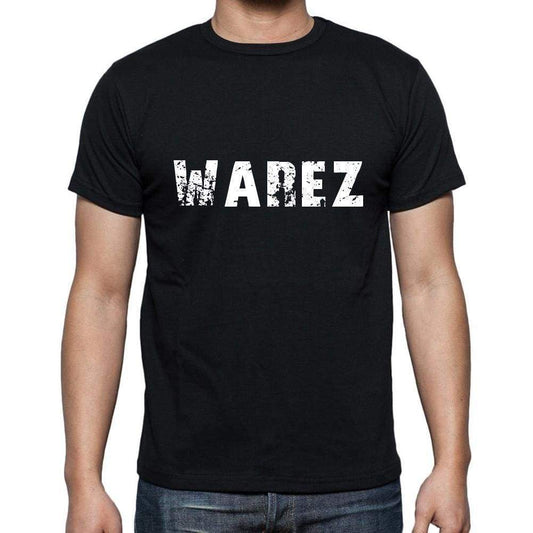 Warez Mens Short Sleeve Round Neck T-Shirt 5 Letters Black Word 00006 - Casual