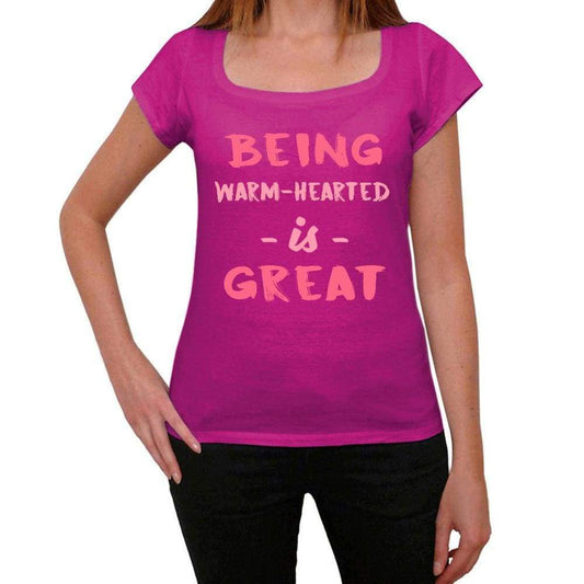 Warm-Hearted Being Great Pink Womens Short Sleeve Round Neck T-Shirt Gift T-Shirt 00335 - Pink / Xs - Casual