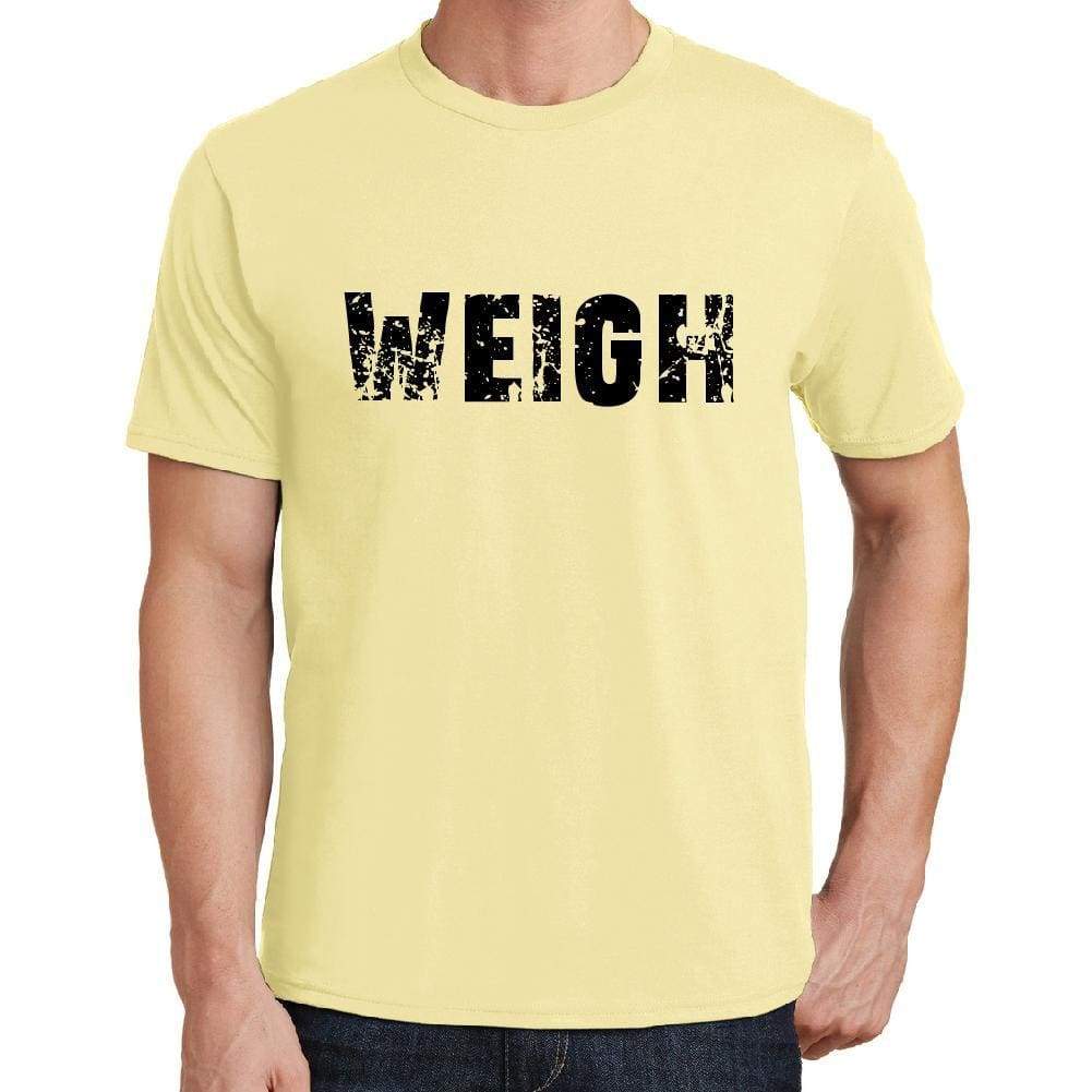 Weigh Mens Short Sleeve Round Neck T-Shirt 00043 - Yellow / S - Casual