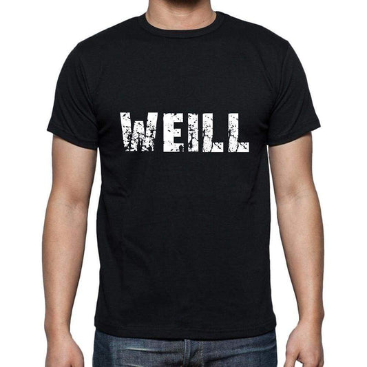 weill Men's Short Sleeve Round Neck T-shirt , 5 letters Black , word 00006 - Ultrabasic