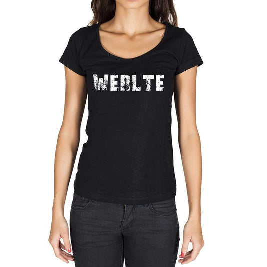 Werlte German Cities Black Womens Short Sleeve Round Neck T-Shirt 00002 - Casual