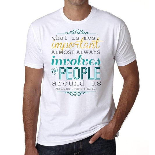What Is Most Important Mens White Tee 100% Cotton 00169
