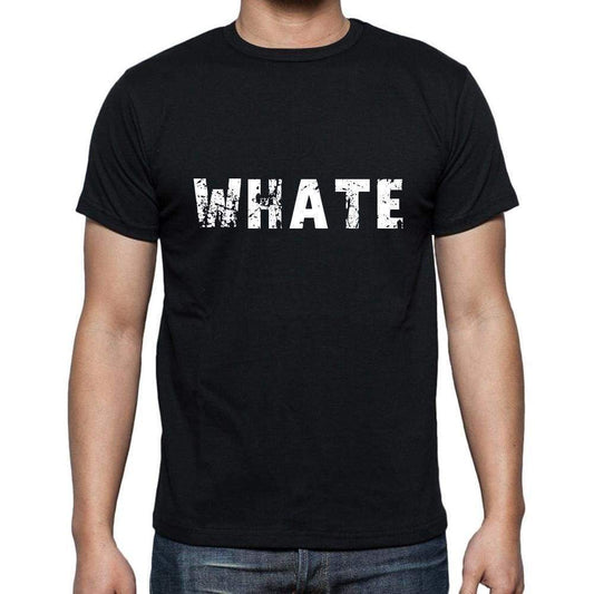 Whate Mens Short Sleeve Round Neck T-Shirt 5 Letters Black Word 00006 - Casual