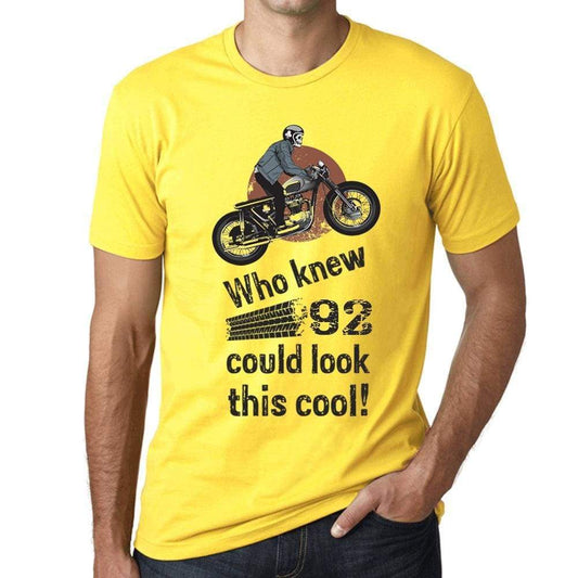 Who Knew 92 Could Look This Cool <span>Men's</span> T-shirt Yellow Birthday Gift 00473 - ULTRABASIC