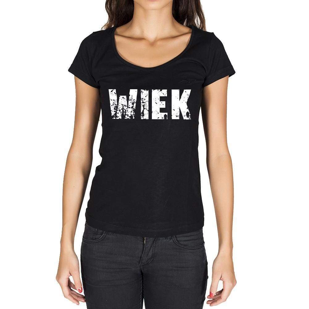 Wiek German Cities Black Womens Short Sleeve Round Neck T-Shirt 00002 - Casual