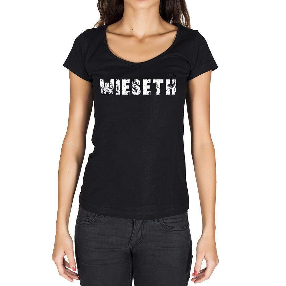 Wieseth German Cities Black Womens Short Sleeve Round Neck T-Shirt 00002 - Casual