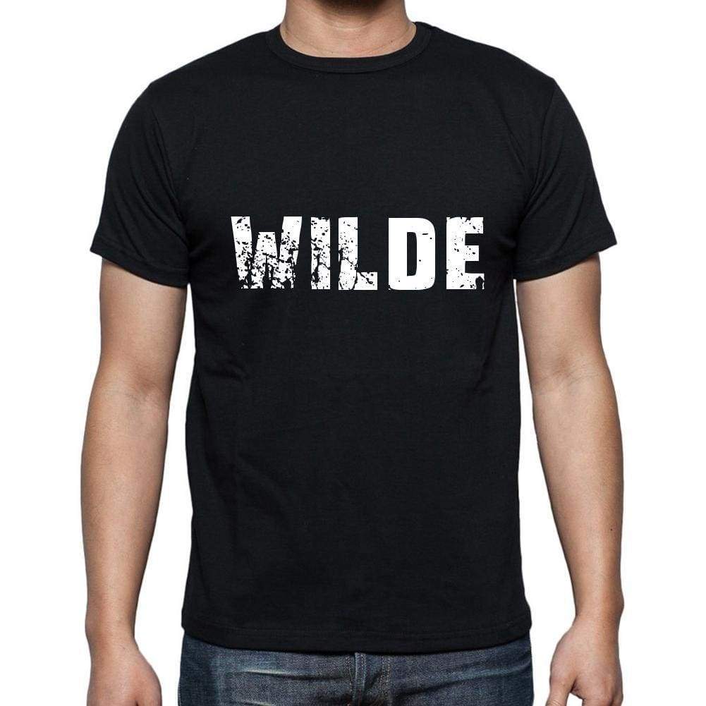 Wilde Mens Short Sleeve Round Neck T-Shirt 5 Letters Black Word 00006 - Casual