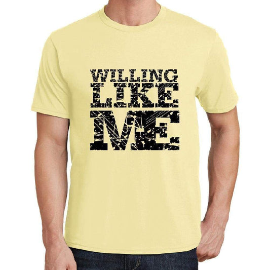 Willing Like Me Yellow Mens Short Sleeve Round Neck T-Shirt 00294 - Yellow / S - Casual