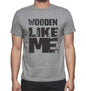Wooden Like Me Grey Mens Short Sleeve Round Neck T-Shirt - Grey / S - Casual